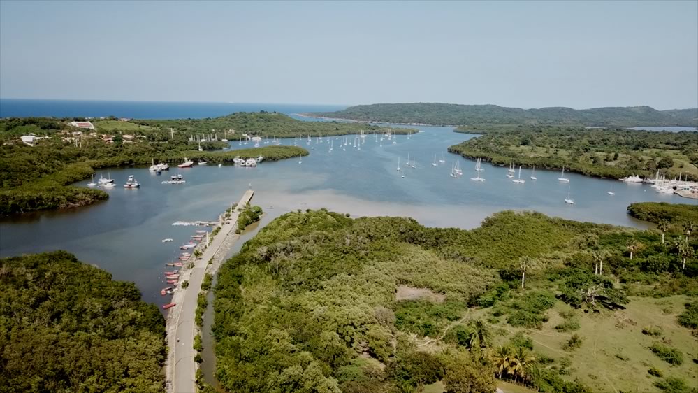 Luperon Harbor View from a drone over Government dock.