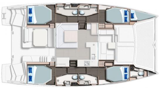 Leopard 45 - cabin layout - sailing satori