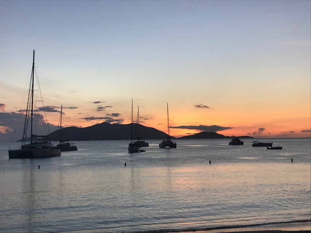 cane garden bay sunset sailing satori BVI