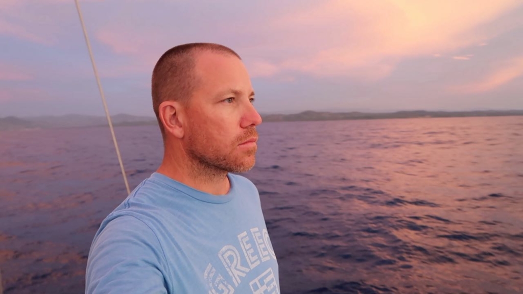 Nick sailing along the DR coast